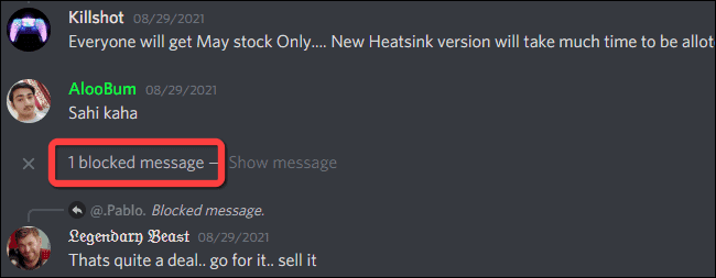 Blocked Message Notificaiton in Text Channel - Πώς να αποκλείσετε ή να ξεμπλοκάρετε άτομα