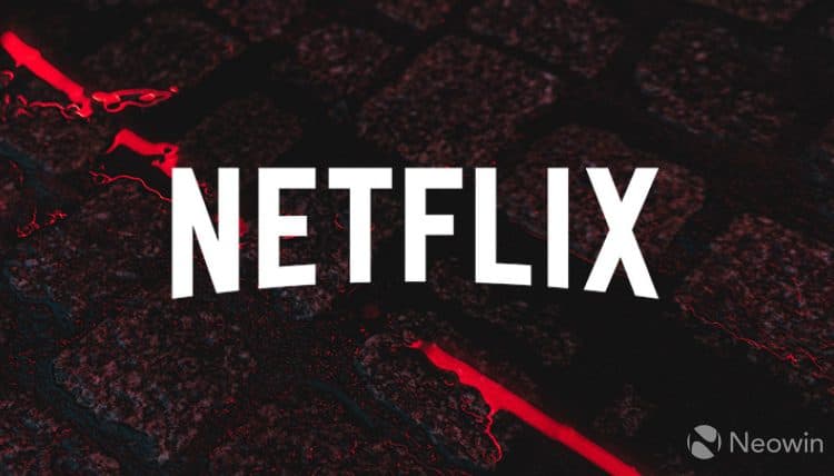 Netflix logo on a dark red background