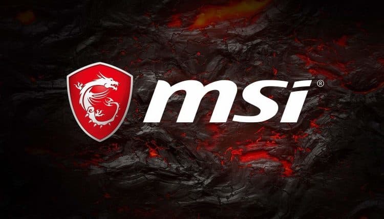 MSI logo laid on top of solidifying lava