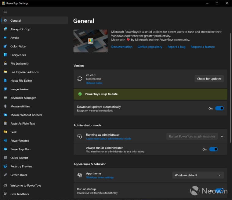 powertoys 070 στιγμιότυπο οθόνης