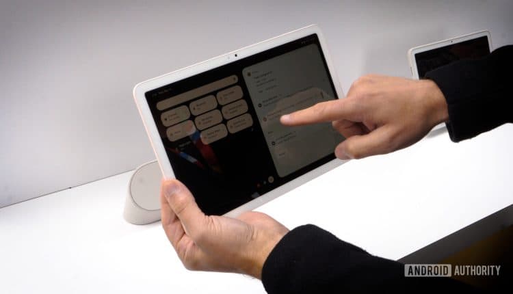 Google Pixel Tablet Finger On Display Holding