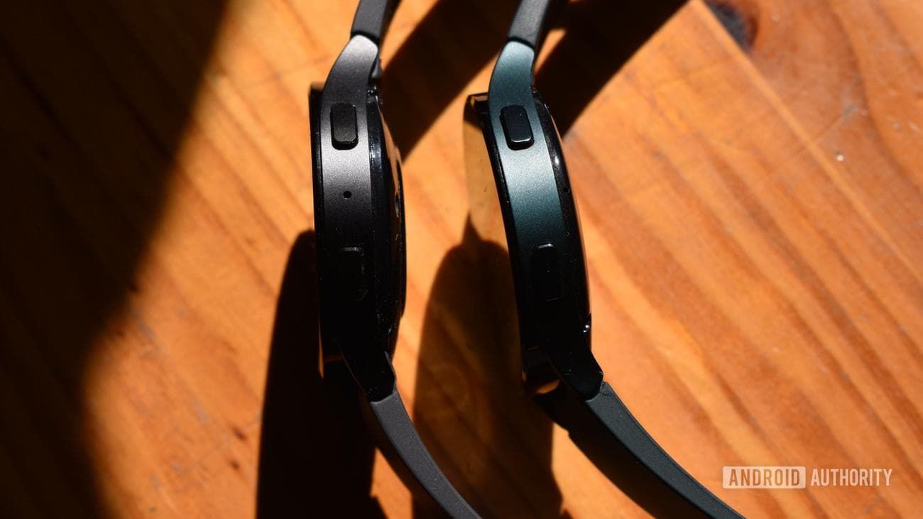 Samsung Galaxy Watch 5 and Galaxy Watch 4 side edge on