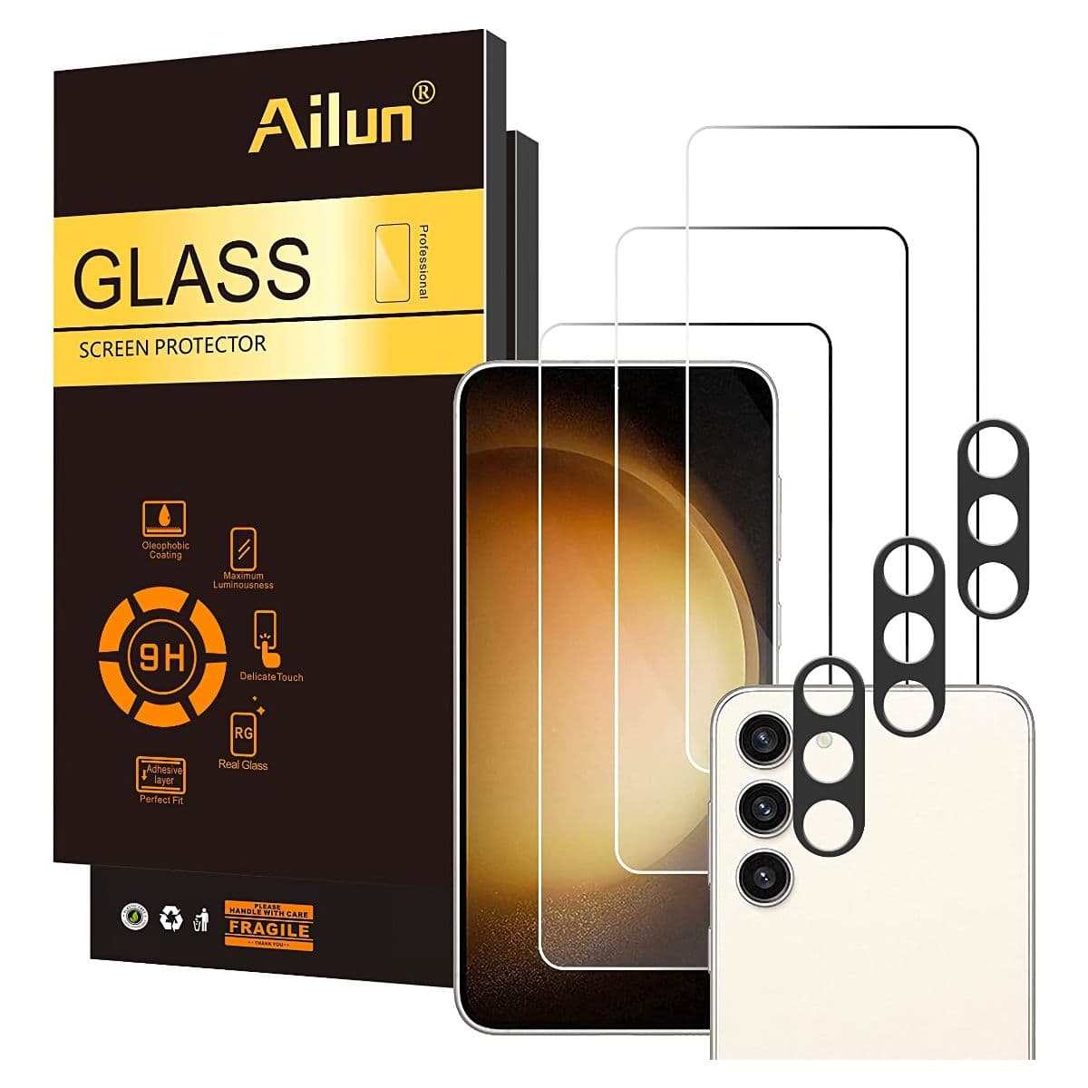 Προστατευτικό οθόνης Ailun Glass για Galaxy S23 Plus.