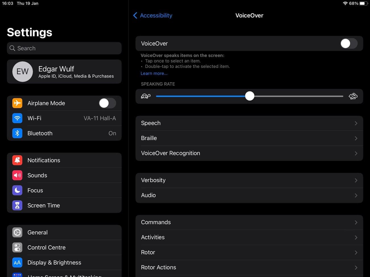 Λειτουργίες προσβασιμότητας iOS VoiceOver