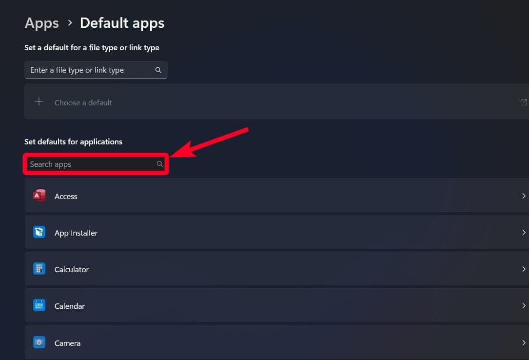 Προεπιλεγμένο μενού εφαρμογών στις ρυθμίσεις στα Windows 11