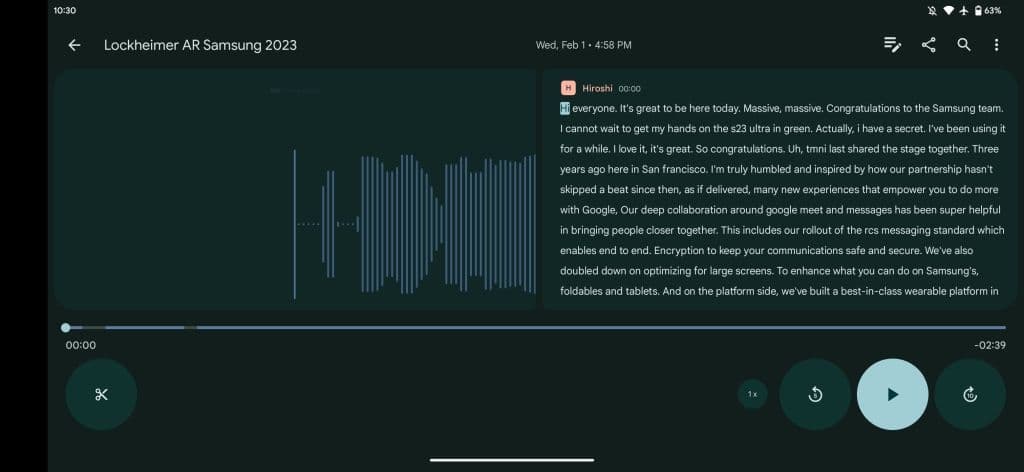 Ενημέρωση tablet Google Recorder 1