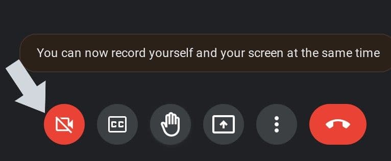 Στοιχεία ελέγχου βίντεο του Google Meet σε λειτουργία συνοδευτικού