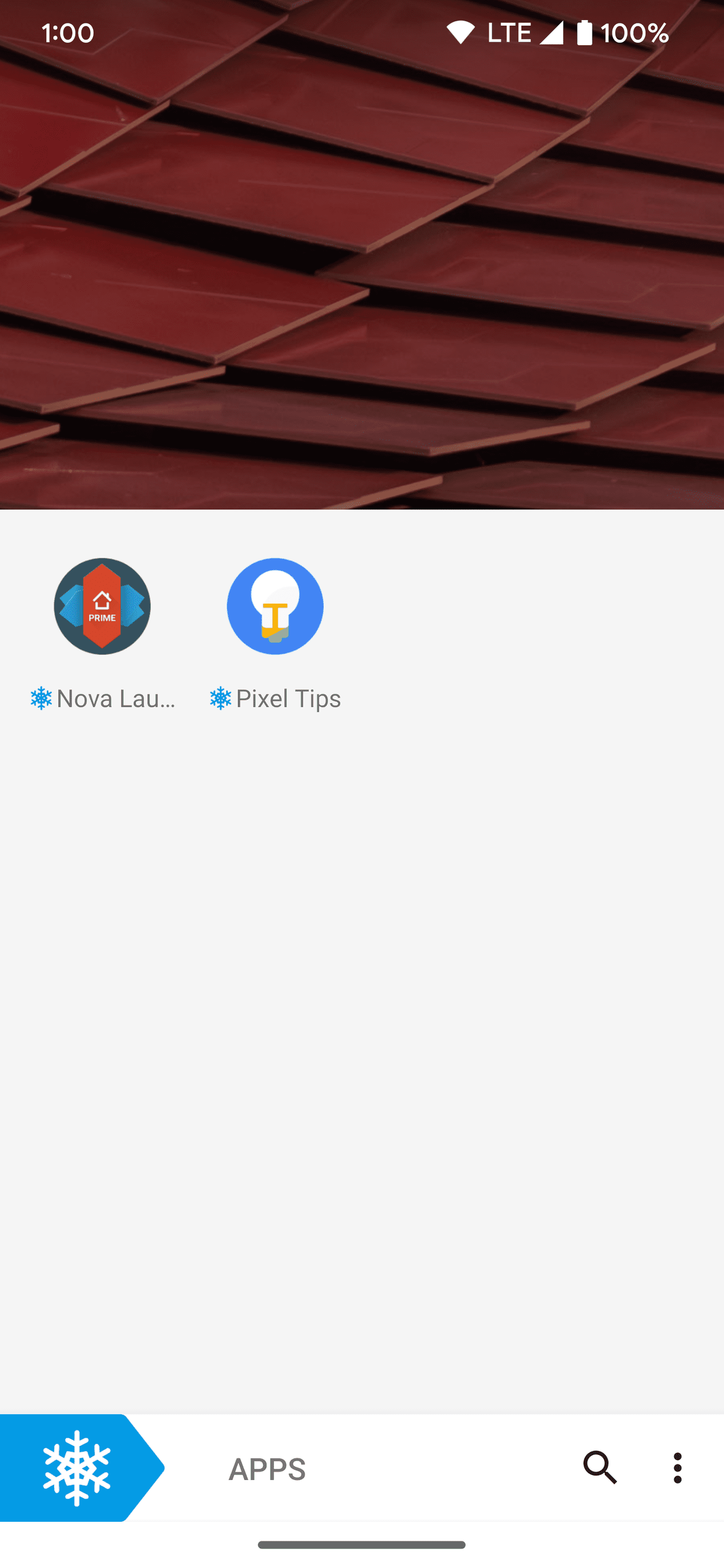 Ένα παράδειγμα για το πώς φαίνεται η κύρια οθόνη Ice Box όταν υπάρχουν εφαρμογές στη λίστα Frozen