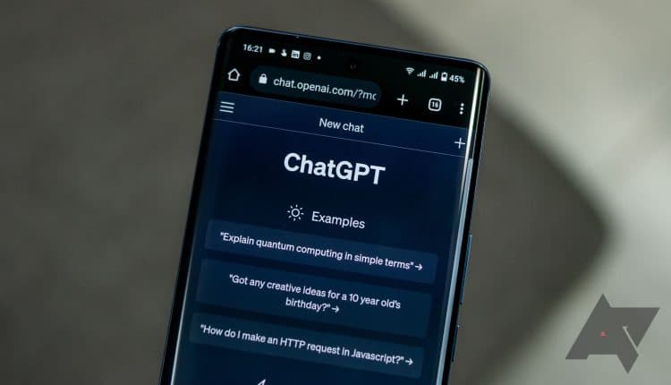 ChatGPT home screen on a mobile phone