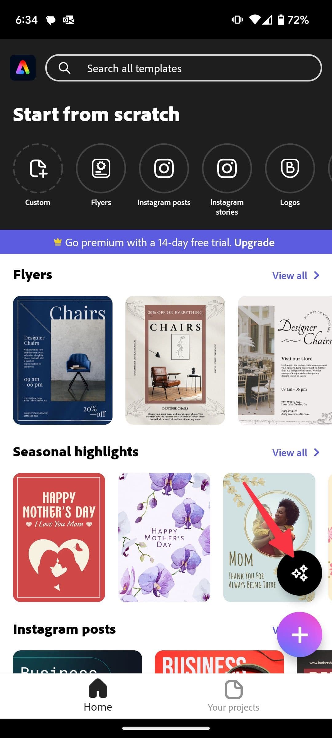 μαγικές ενέργειες στο Adobe Express