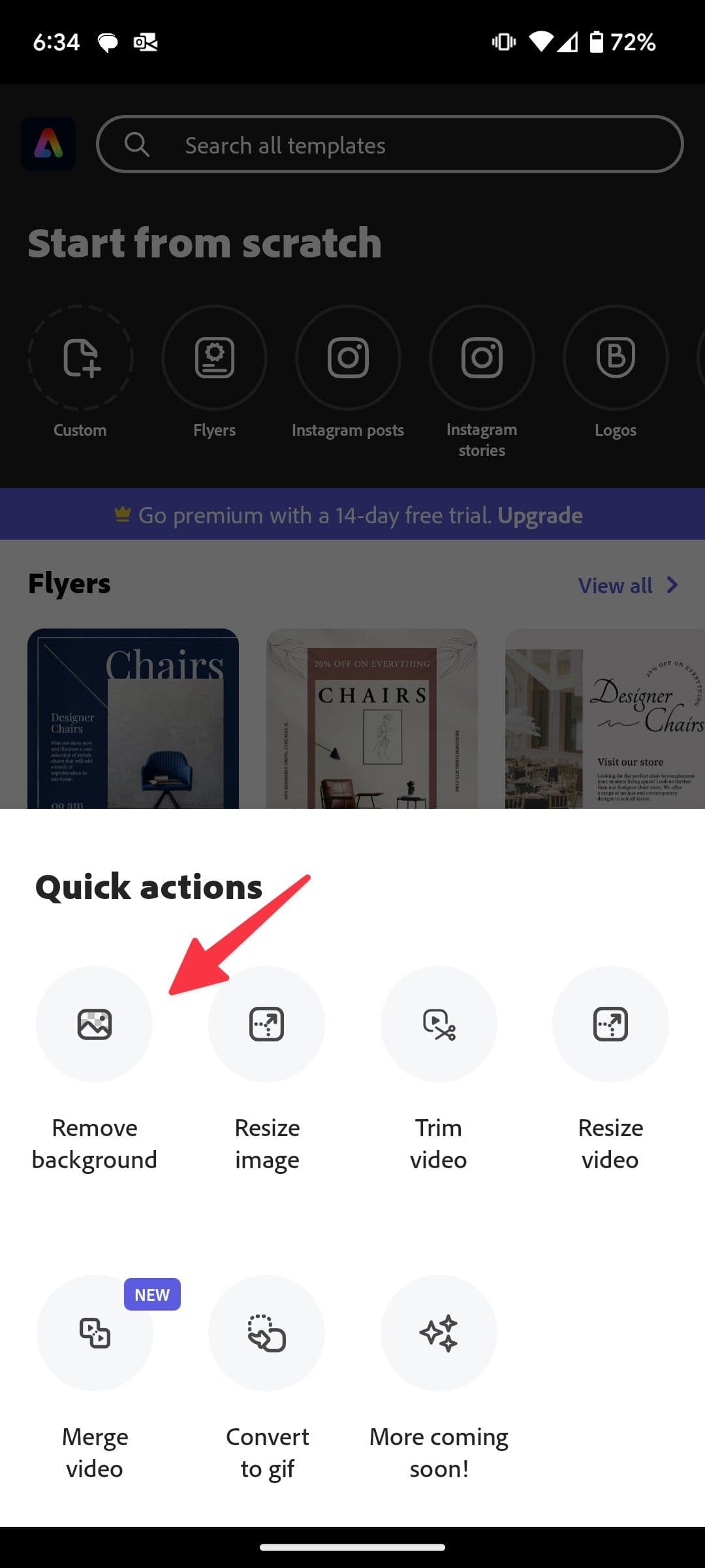 αφαιρέστε το φόντο στο Adobe express 