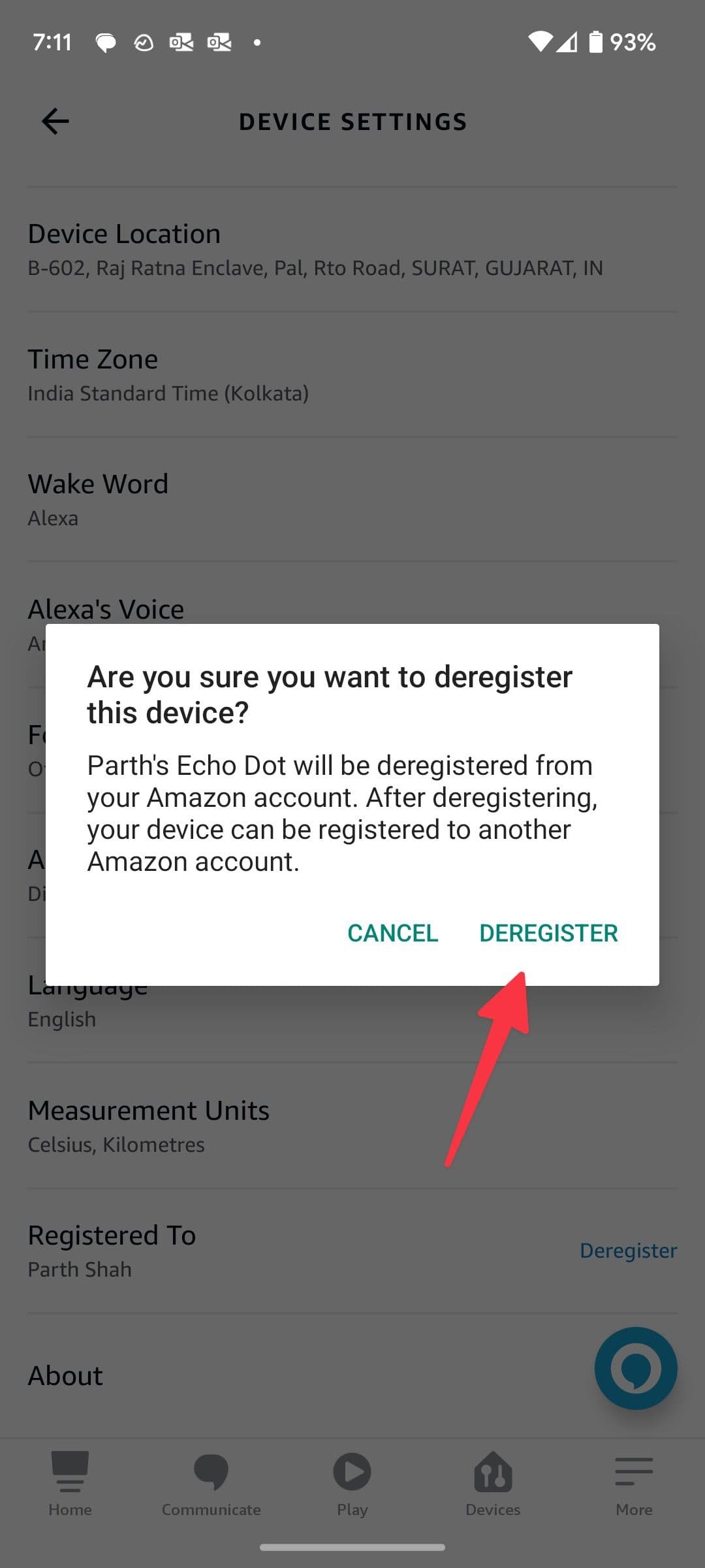 διαγραφή από τον λογαριασμό Amazon echo