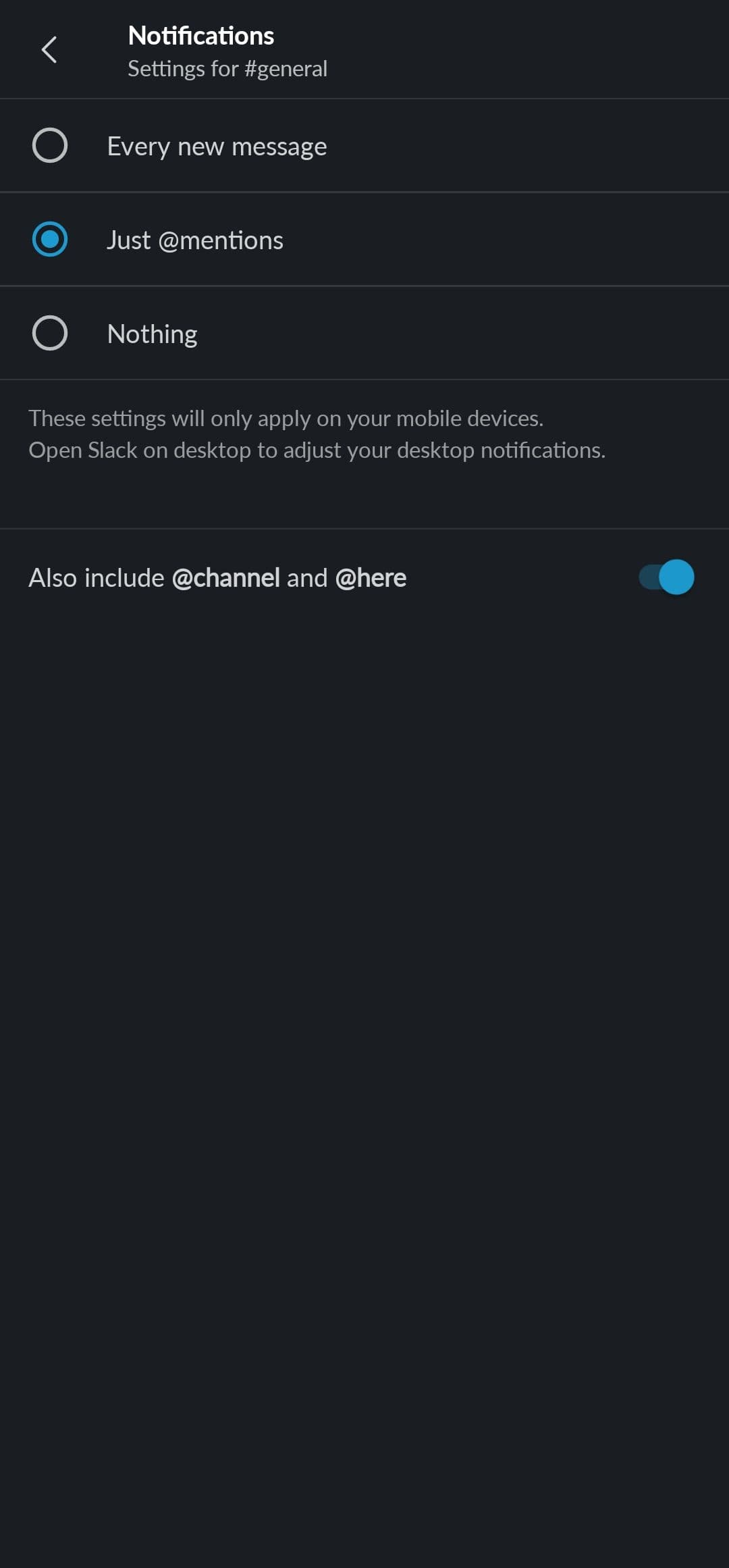Προσαρμογή ειδοποιήσεων καναλιού Slack