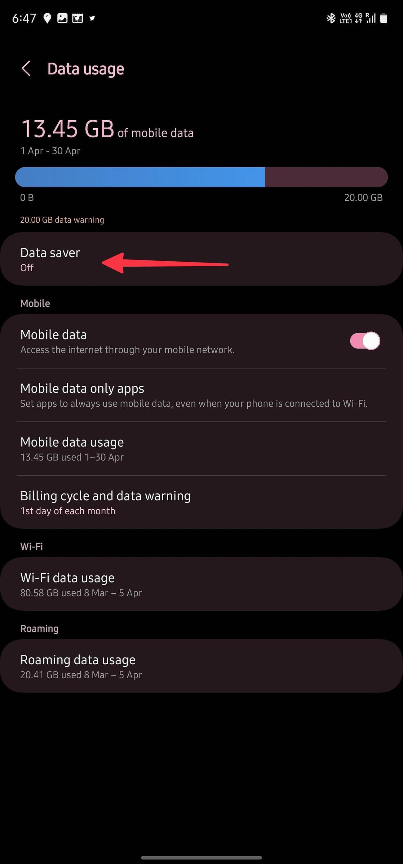 εξοικονόμηση δεδομένων στο τηλέφωνο Samsung