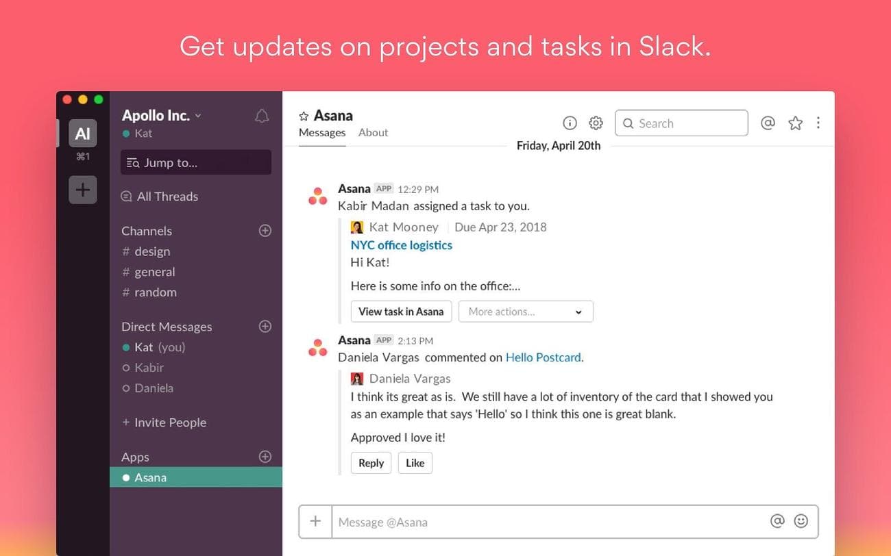 Η ενσωμάτωση Asana στο Slack