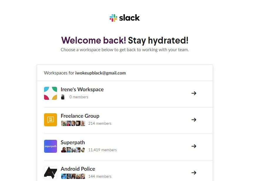 Καλώς ήρθατε πίσω στην ιστοσελίδα του Slack