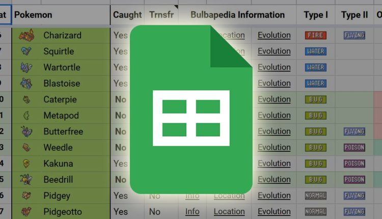 The Google Sheets logo with a spreadsheet in the background
