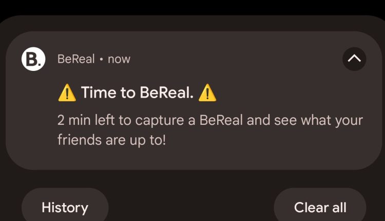 BeReal notification