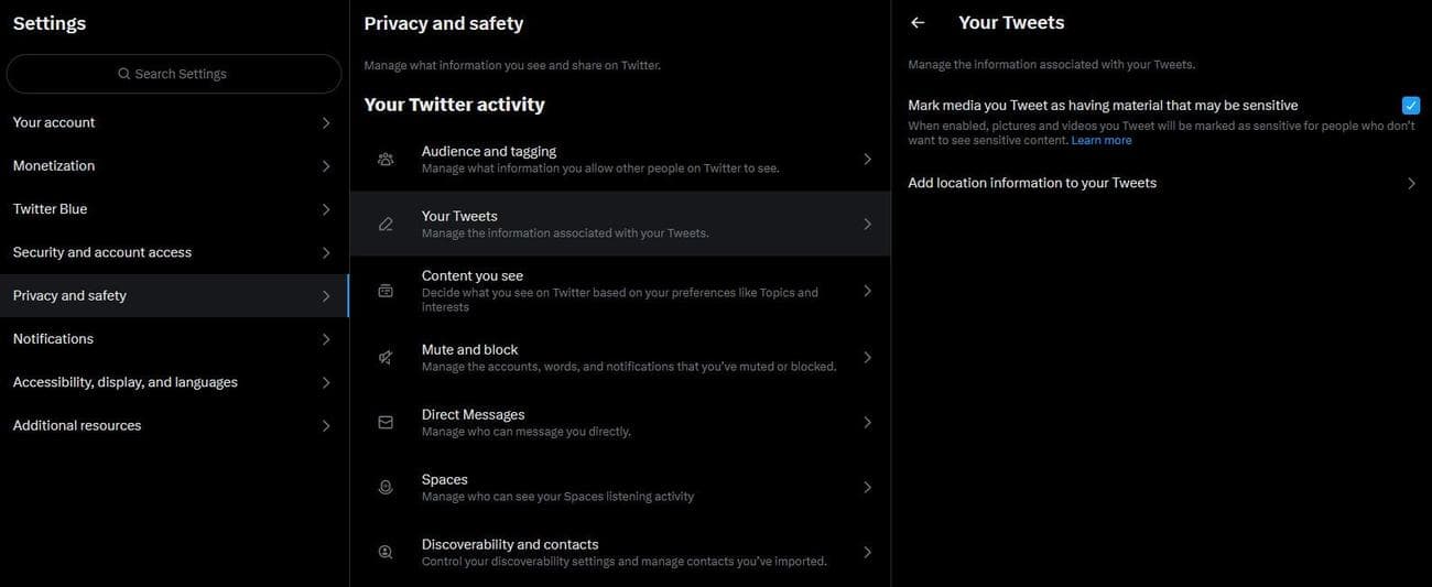 Το απόρρητο και η ασφάλεια του Twitter επισημαίνουν τα tweets σας ως ρυθμίσεις ευαίσθητου περιεχομένου