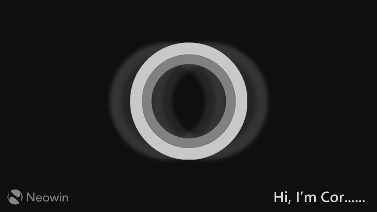 Λογότυπο microsoft cortana σε μαύρο και άσπρο