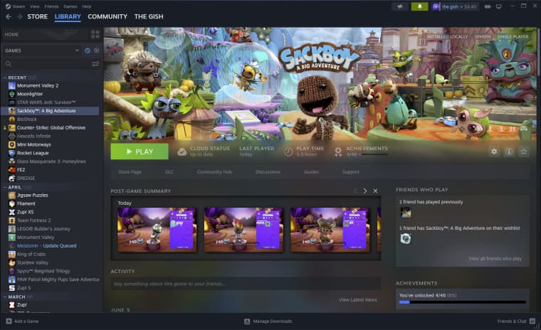 valve steam client