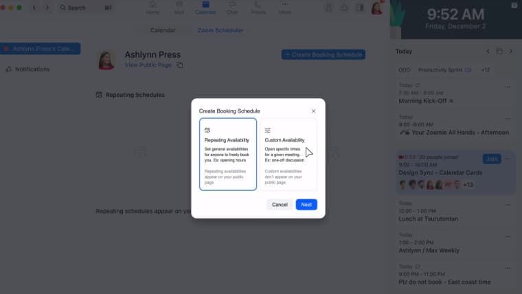 Ζουμ Χρονοδιάγραμμα στο Ζουμ