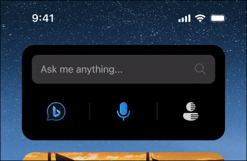 Γραφικό στοιχείο Bing Chat στο iPhone
