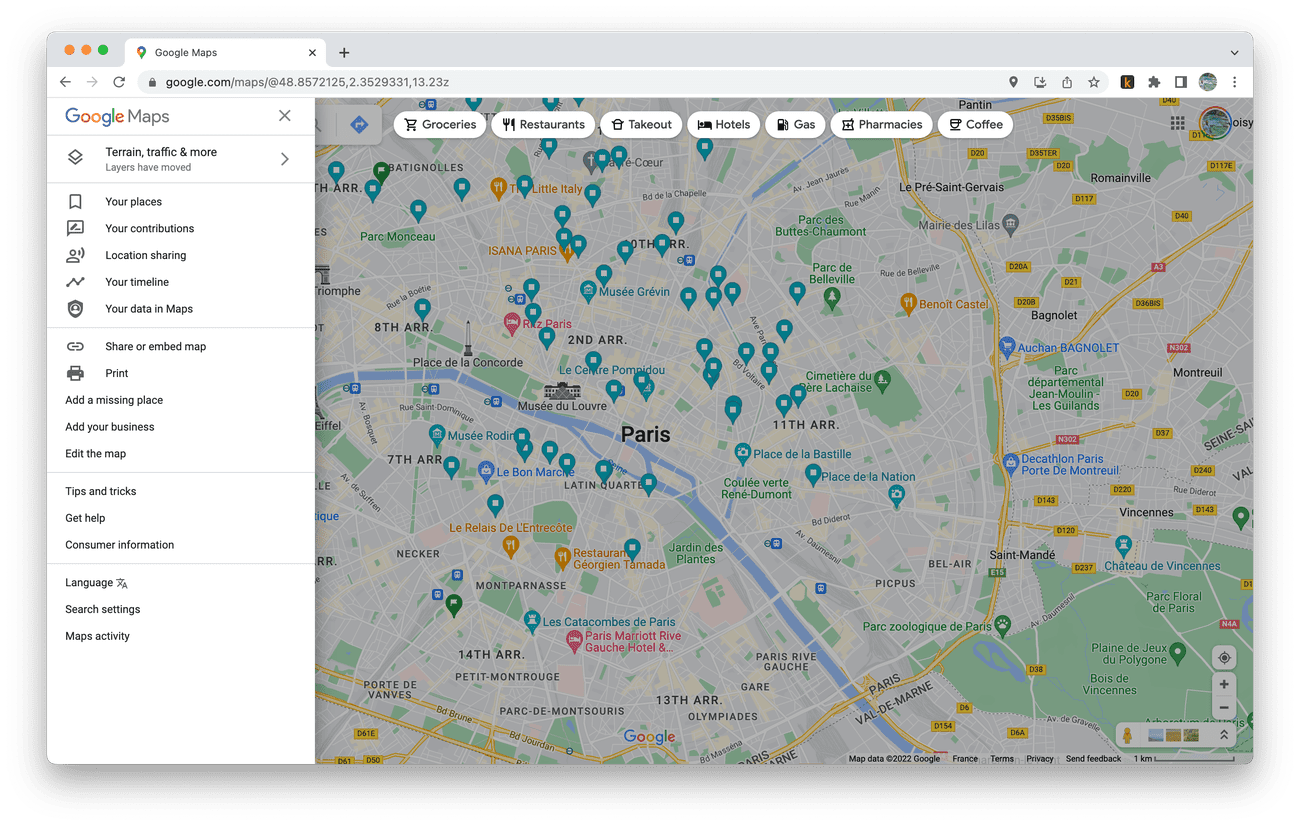 Έκδοση ιστού των Χαρτών Google