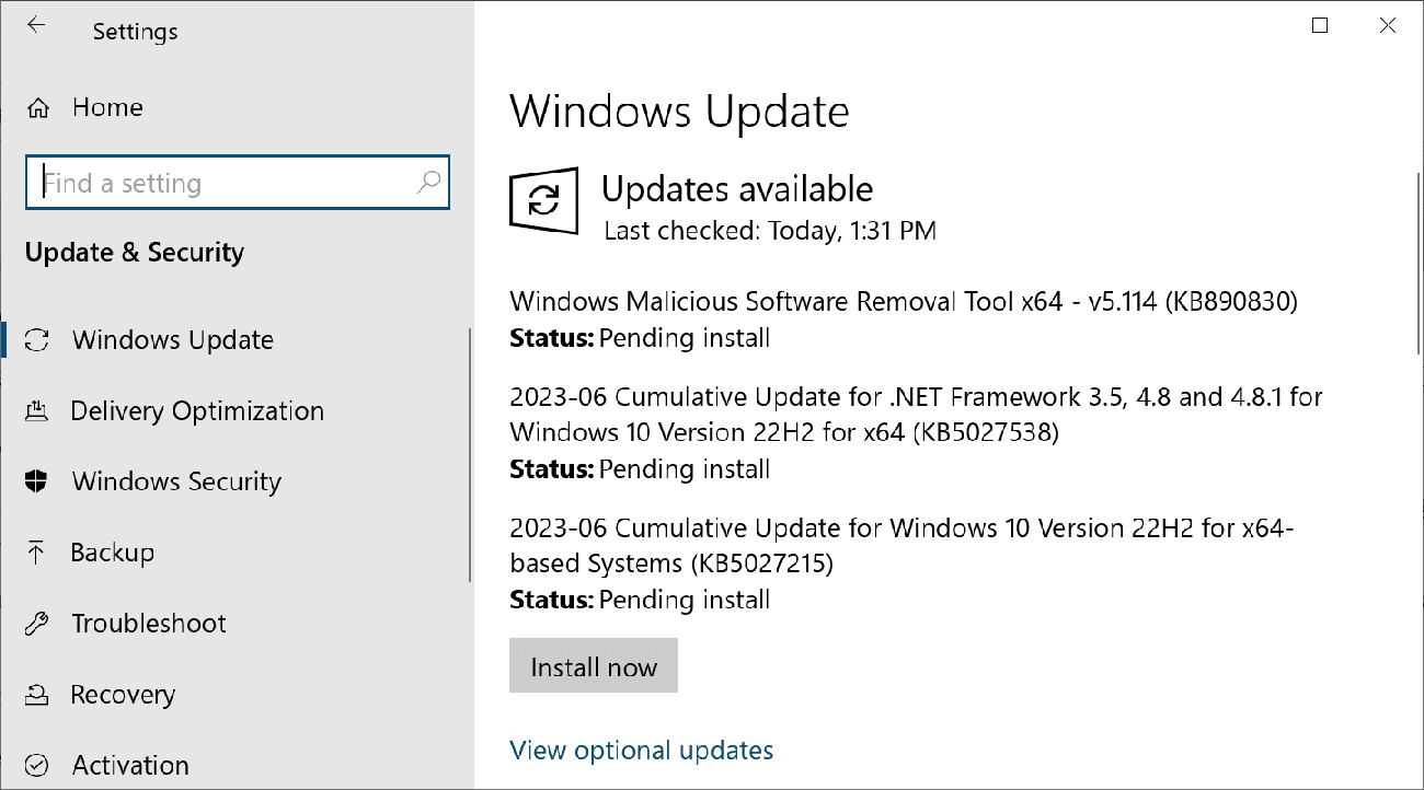 Ενημερωμένη έκδοση των Windows 10 22H2 KB5027215