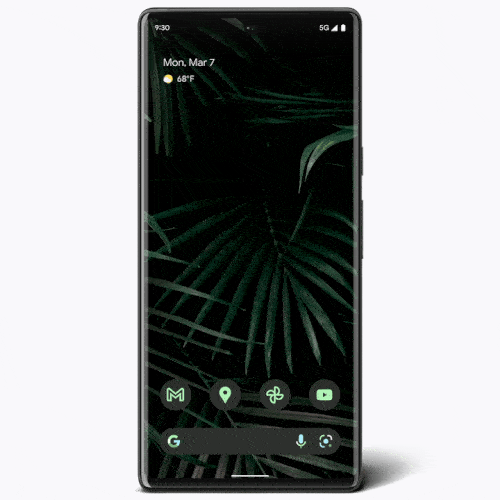 An animation of the new battery widget in the March Feature Drop