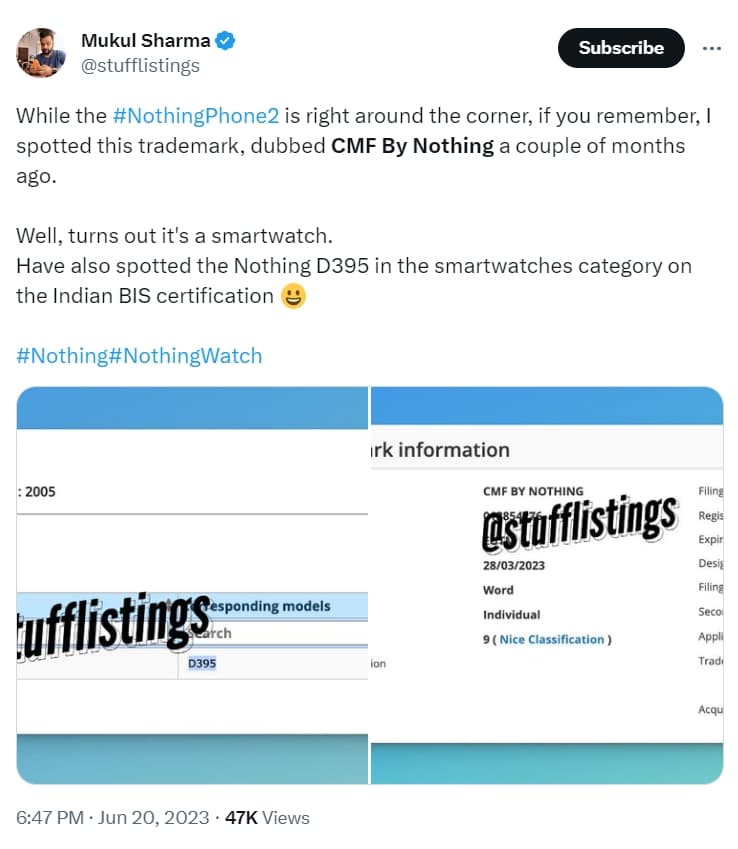 Mukul Sharma tweet Τίποτα έξυπνο ρολόι