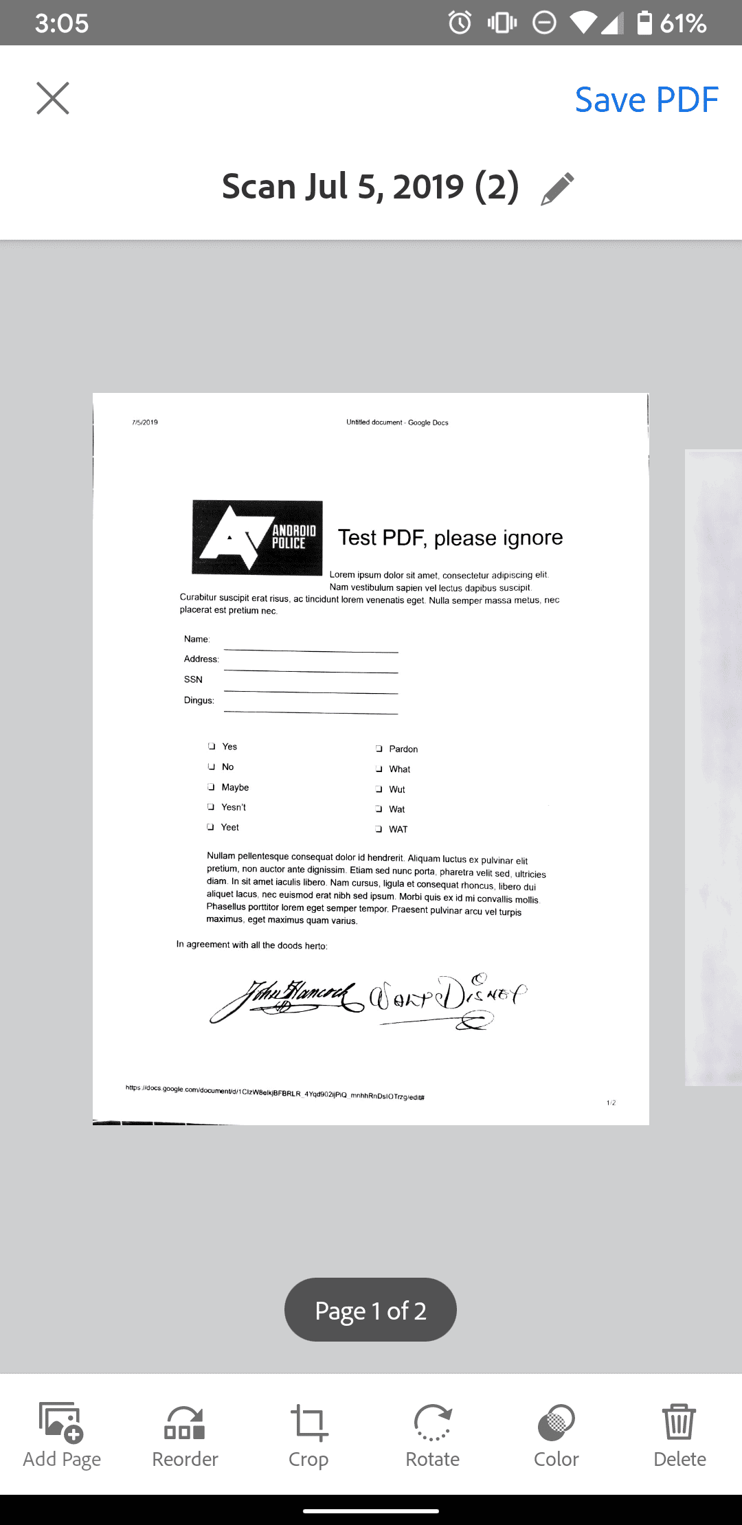 σαρωμένο κουμέντο σε μορφή adobe pdf