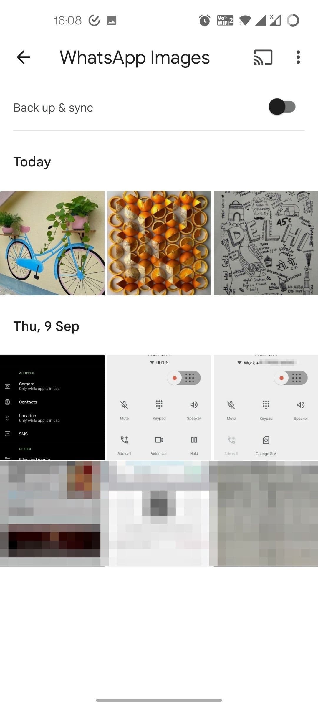 Στιγμιότυπο οθόνης φακέλου Whats Images της εφαρμογής Google Photos