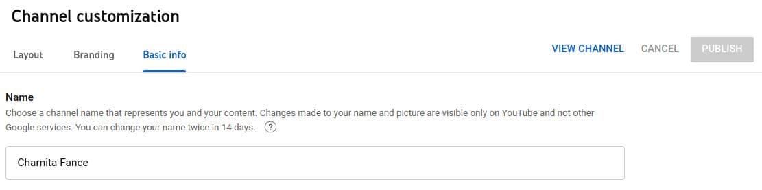 Change your YouTube channel name