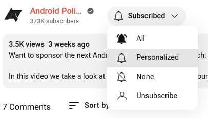 Customize YouTube notifications on desktop