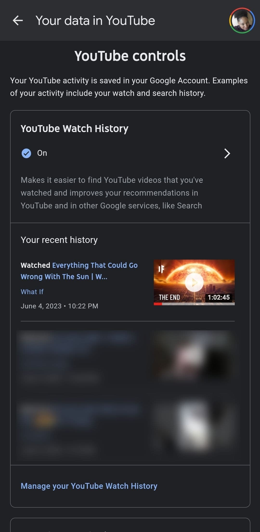 Adjust YouTube privacy settings in app