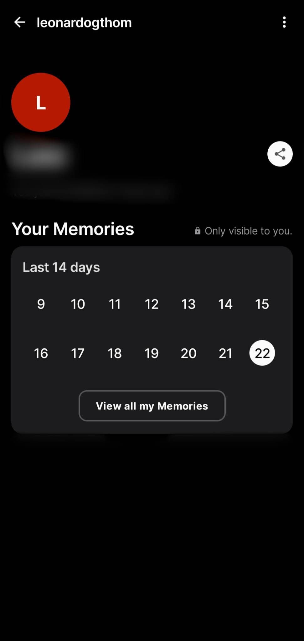 Το στιγμιότυπο οθόνης δείχνει τη σελίδα προφίλ στην εφαρμογή BeReal.