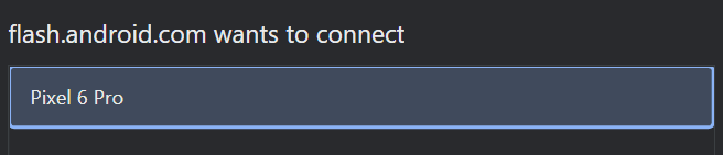 Connect a Google Pixel device with the Android Flash Tool