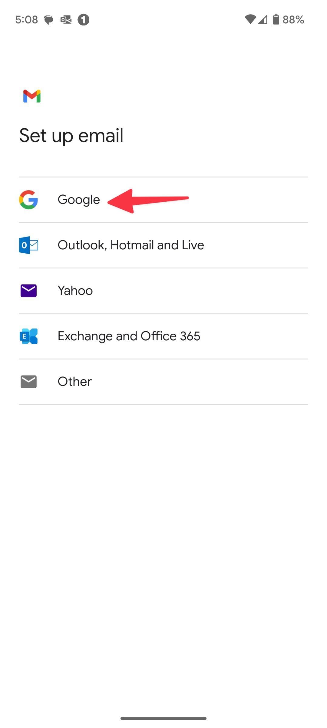 επιλέξτε Google