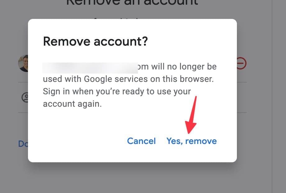 επιβεβαιώστε την κατάργηση του λογαριασμού gmail