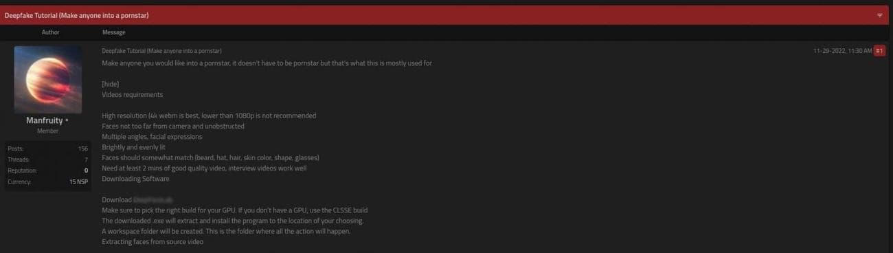 Εργαλείο δημιουργίας πορνό που προσφέρεται στον σκοτεινό ιστό