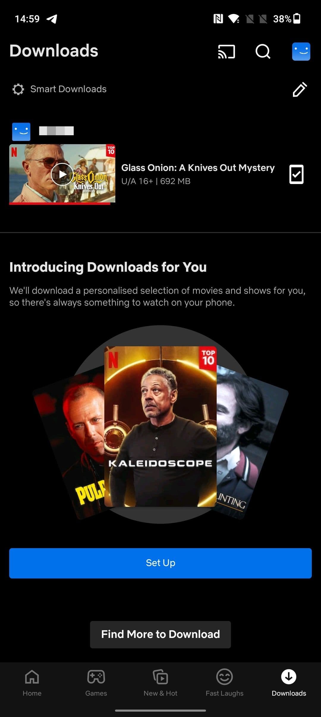 στιγμιότυπο οθόνης της οθόνης λήψης εφαρμογών για κινητά του netflix