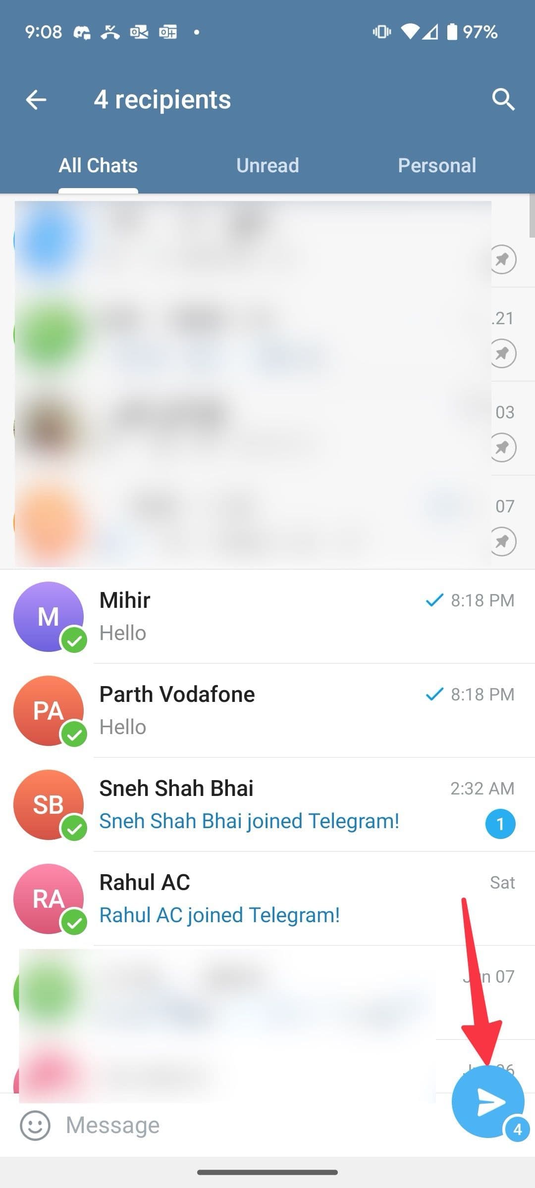 Πατήστε το κουμπί Προώθηση για να προωθήσετε το μήνυμα σε άλλο αποστολέα