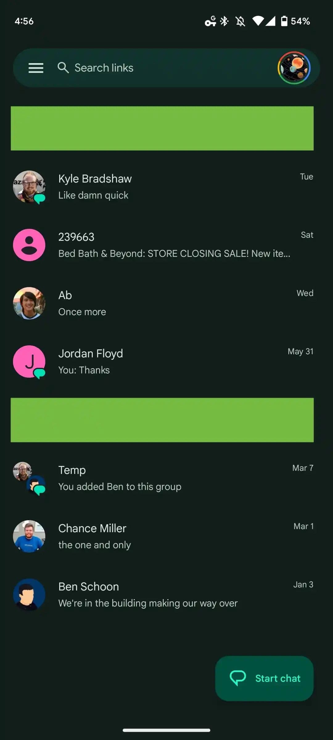 Σήμα RCS 95 του Google Messages