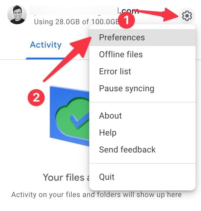 Προτιμήσεις Google Drive