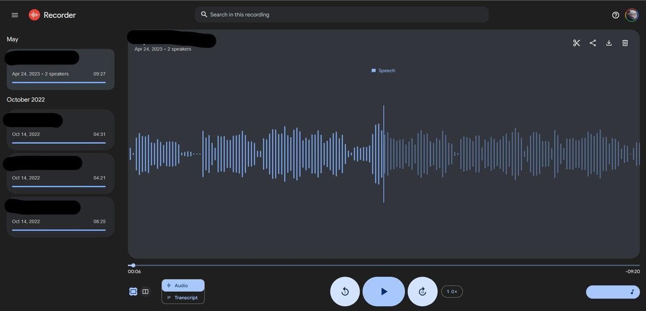 Εικονίδιο ψαλιδιού Google Recorder