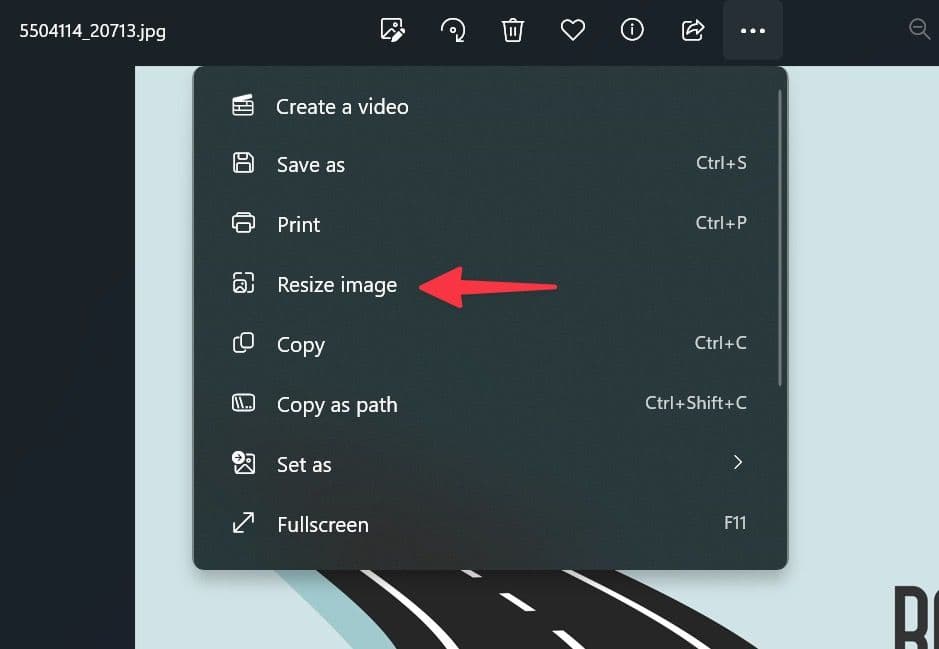 αλλάξτε το μέγεθος μιας εικόνας στα Windows