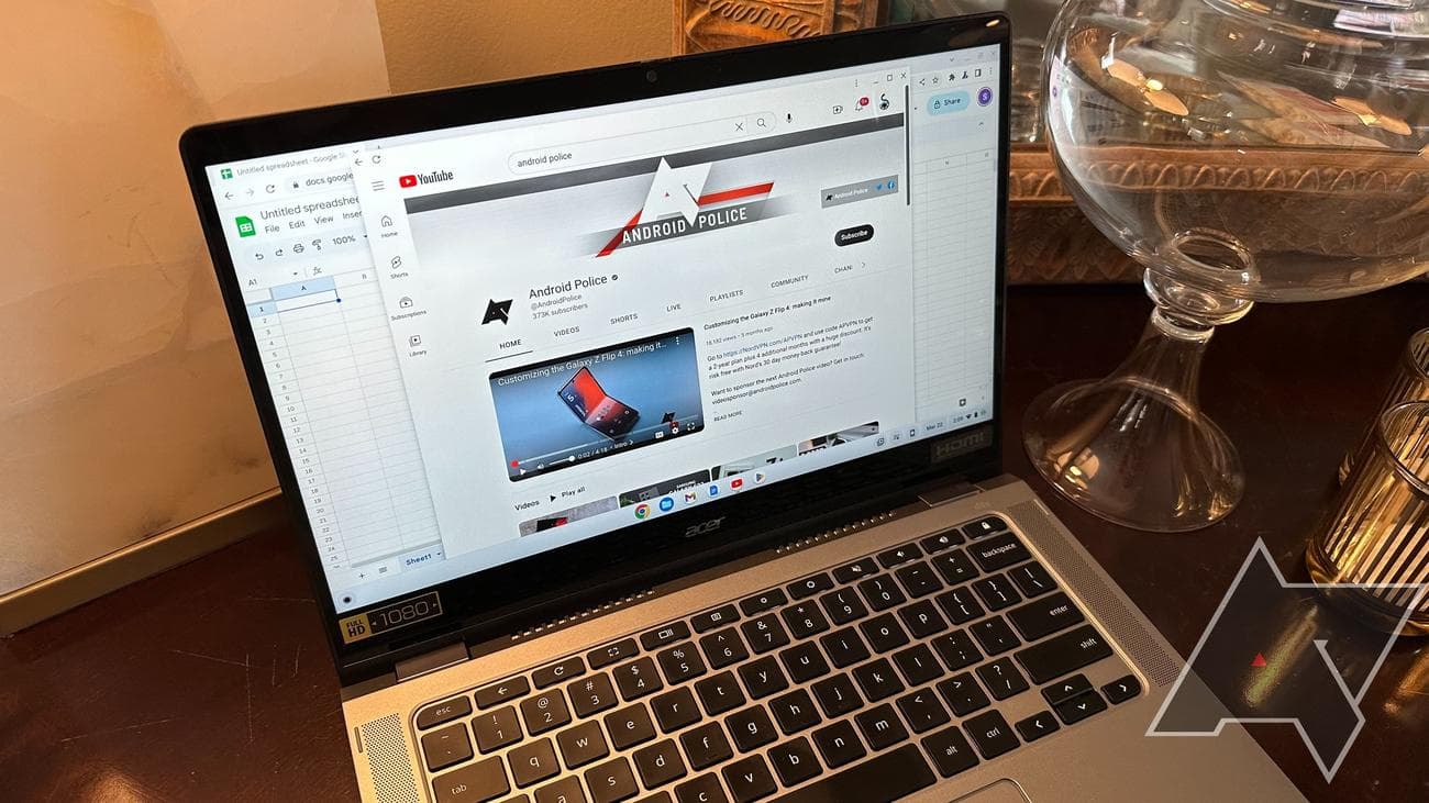 Image from the side of the Acer Chromebook Spin 514