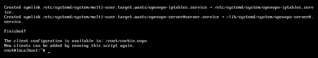 An example of the .opvn file being generated at the root folder