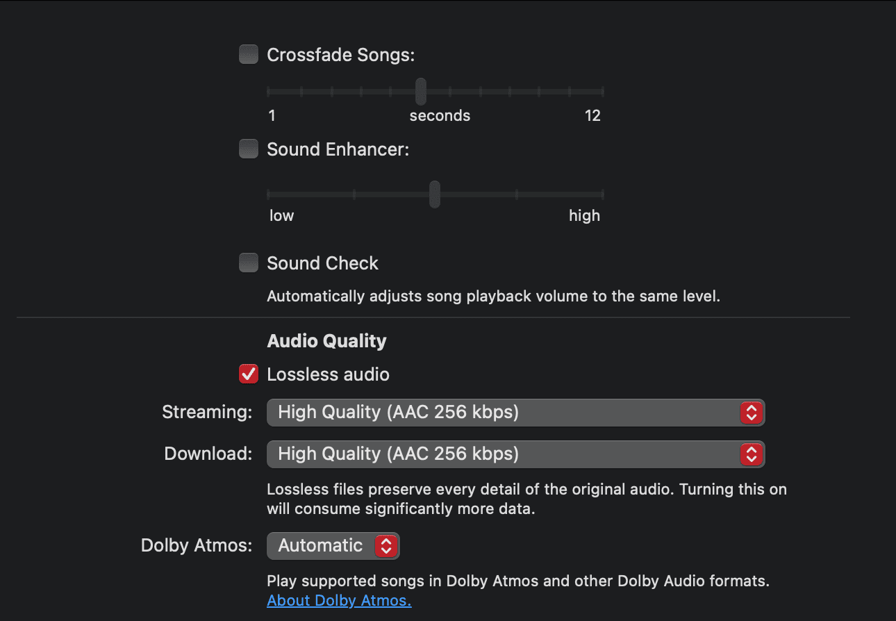 Ήχος χωρίς απώλειες στις προτιμήσεις μουσικής
